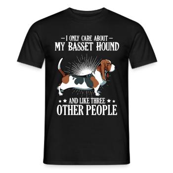 Basset Hound - Men's T-Shirt - black - Front - AI Model Male 178 light (178cm)