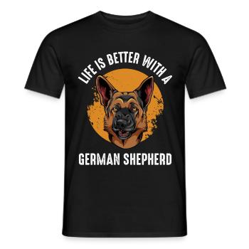 German shepherd - Men's T-Shirt - black - Front - AI Model Male 178 light (178cm)