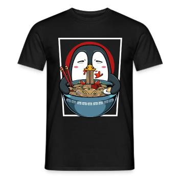 Niedlicher Kawaii Ramen Pinguin Geschenkidee - Männer T-Shirt - Schwarz - Vorne - AI Model Male 178 light (178cm)
