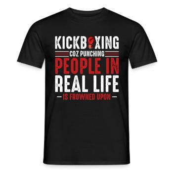 Kickboxing - Männer T-Shirt - Schwarz - Vorne - AI Model Male 178 light (178cm)