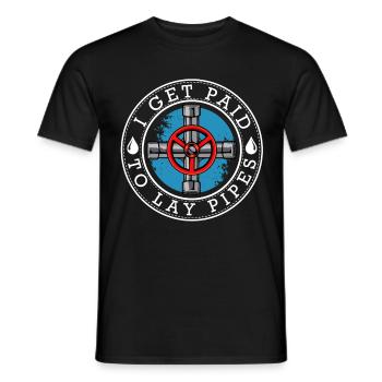 plumber - Men's T-Shirt - black - Front - AI Model Male 178 light (178cm)