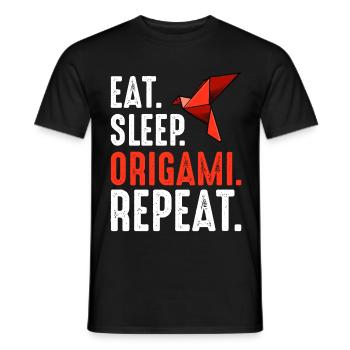 origami - T-shirt homme - noir - Devant - AI Model Male 178 light (178cm)