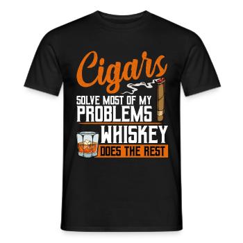 cigar - Men's T-Shirt - black - Front - AI Model Male 178 light (178cm)