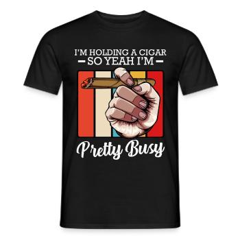 cigar - Men's T-Shirt - black - Front - AI Model Male 178 light (178cm)