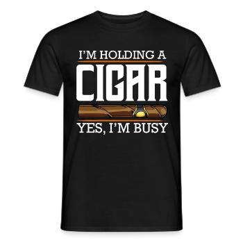 cigar - Men's T-Shirt - black - Front - AI Model Male 178 light (178cm)