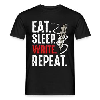 writer - Men's T-Shirt - black - Front - AI Model Male 178 light (178cm)