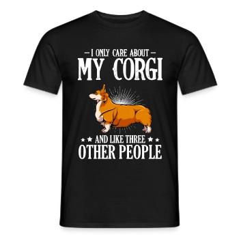 Welsh Corgi - Men's T-Shirt - black - Front - AI Model Male 178 light (178cm)