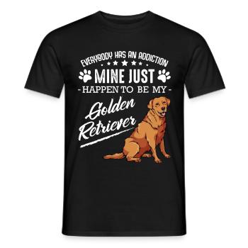 Golden Retriever - Everybody has an Addiction - Männer T-Shirt - Schwarz - Vorne - AI Model Male 178 light (178cm)
