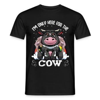 Kuh- I'm Only Here For The Cow - Kuh Retro Style - Männer T-Shirt - Schwarz - Vorne - AI Model Male 178 light (178cm)