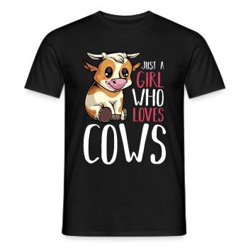 Kuh - Just A Girl Who Loves Cows - Lustige Sprüche - Männer T-Shirt - Schwarz - Vorne - AI Model Male 178 light (178cm)