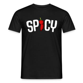 Spicy Chili Lettering Hot chili pepper - Men's T-Shirt - black - Front - AI Model Male 178 light (178cm)