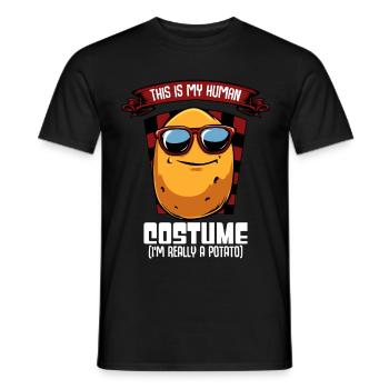 This Is My Human Costume - Potato Sayings - Men's T-Shirt - black - Front - AI Model Male 178 light (178cm)