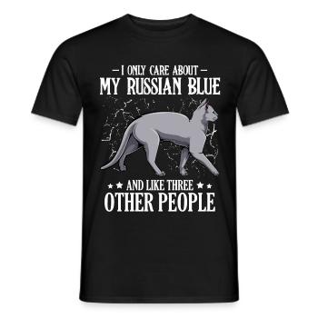 Je ne me soucie que de mon bleu russe - Katzen Spruch - T-shirt homme - noir - Devant - AI Model Male 178 light (178cm)
