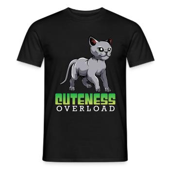 Russisch Blau Cuteness Overload Kawaii Katze - Männer T-Shirt - Schwarz - Vorne - AI Model Male 178 light (178cm)
