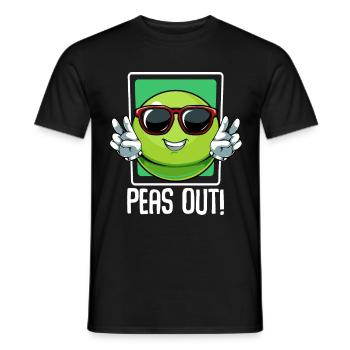 Erbsen - Peas Out! Cools Gemüse Wortspiel Spruch - Männer T-Shirt - Schwarz - Vorne - AI Model Male 178 light (178cm)