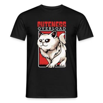 Chat persan mignon - surcharge de gentillesse - Kawaii - T-shirt homme - noir - Devant - AI Model Male 178 light (178cm)