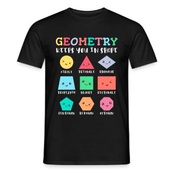 Geometry keeps you in shape, geometric shapes - Men's T-Shirt - black - Front - AI Model Male 178 light (178cm)