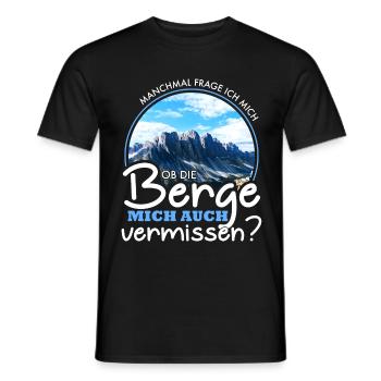 Vermissen mich die Berge? Geschenk - Männer T-Shirt - Schwarz - Vorne - AI Model Male 178 light (178cm)