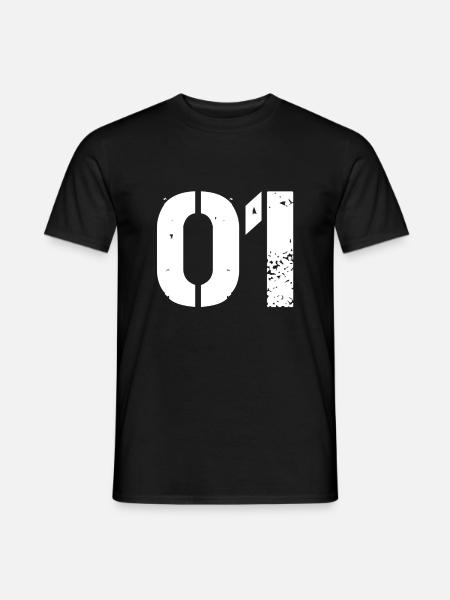 Trikotnummer 01 - Männer T-Shirt - Schwarz