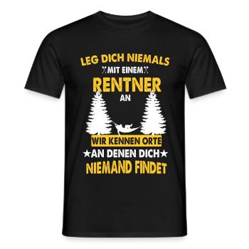 Pensioner saying - Men's T-Shirt - black - Front - AI Model Male 178 light (178cm)