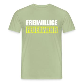 Pompiers volontaires - T-shirt homme - vert sauge - Devant - AI Model Male 178 light (178cm)