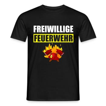 Pompiers volontaires - T-shirt homme - noir - Devant - AI Model Male 178 light (178cm)