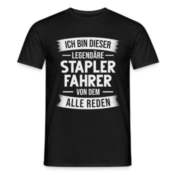 Staplerfahrer Lagerarbeiter Gabelstapler Lagerist - Männer T-Shirt - Schwarz - Vorne - AI Model Male 178 light (178cm)
