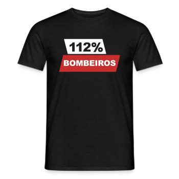 112% Bombeiros Portugal | by Brandstoff-Fashion - Männer T-Shirt - Schwarz - Vorne - AI Model Male 178 light (178cm)