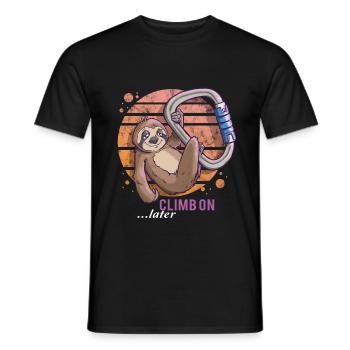 T-shirt d'escalade paresseux escalade d'escalade - T-shirt homme - noir - Devant - AI Model Male 178 light (178cm)