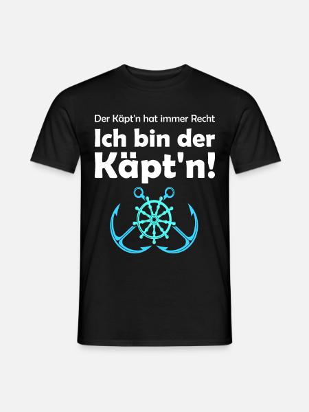Kapitän maritime maritim Boot Geschenk - Männer T-Shirt - Schwarz