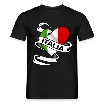 italia heart - T-shirt homme - noir - Devant - AI Model Male 178 light (178cm)