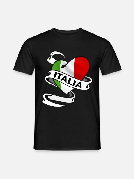italien herz - Männer T-Shirt - Schwarz