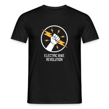 Electric Bike Revolution E-Bike Electric Bicycle Wheel - Men's T-Shirt - black - Front - AI Model Male 178 light (178cm)