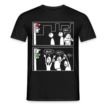 Actions boursières bourse de négociation trading trader day trader - T-shirt homme - noir - Devant - AI Model Male 178 light (178cm)
