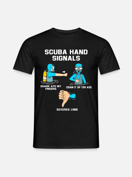 Diver Hand Sign Scuba Diving - Men's T-Shirt - black