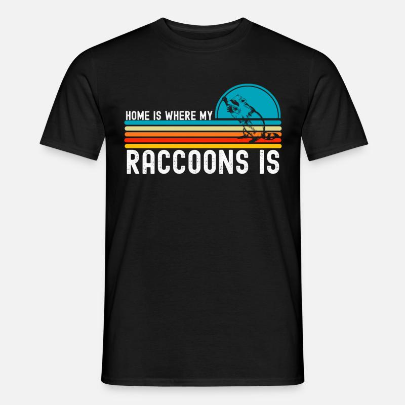 Waschbär - Männer T-Shirt - Schwarz