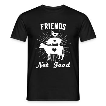 Vegan Veganer Veganerin Kein Essen Weiß - Männer T-Shirt - Schwarz - Vorne - AI Model Male 178 light (178cm)