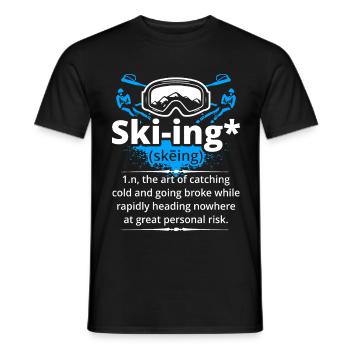 Skiing Definition - Men's T-Shirt - black - Front - AI Model Male 178 light (178cm)