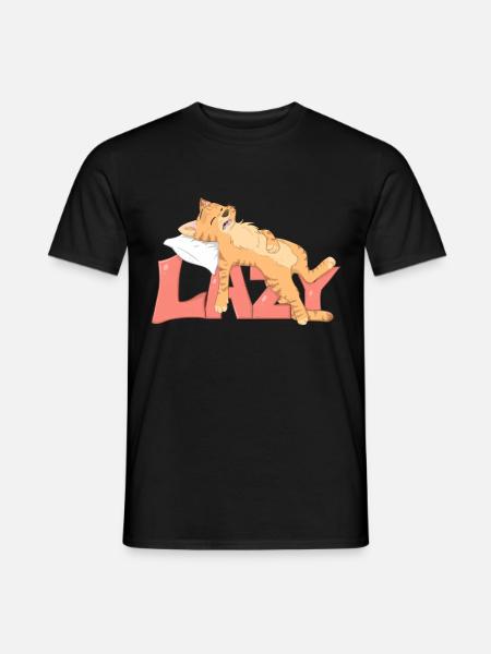 lazy cat - T-shirt homme - noir