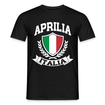 Aprilia Italia - Männer T-Shirt - Schwarz - Vorne - AI Model Male 178 light (178cm)