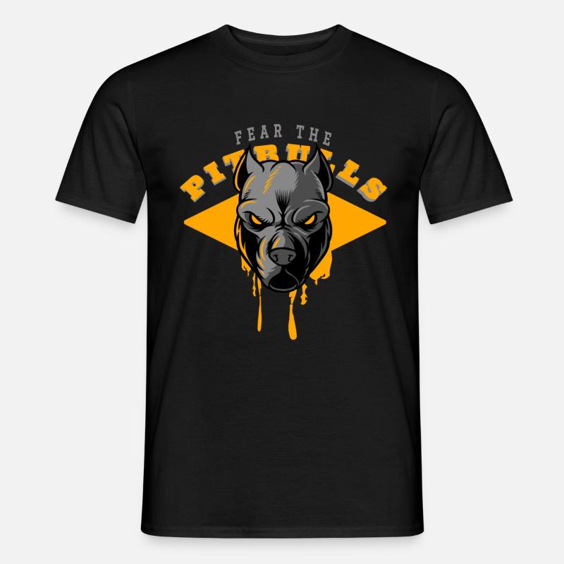 Pitbullkopf Pitbulls - Männer T-Shirt - Schwarz