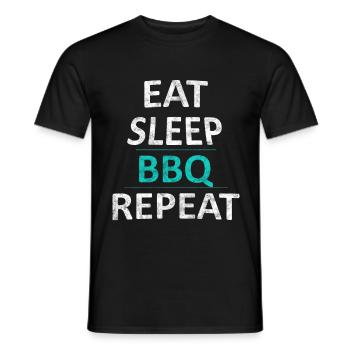 BBQ - Men's T-Shirt - black - Front - AI Model Male 178 light (178cm)