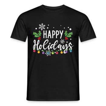 Frohe Feiertage Weihnachts glühbirnen - Männer T-Shirt - Schwarz - Vorne - AI Model Male 178 light (178cm)