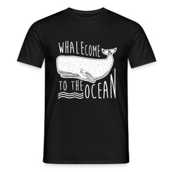 Wal Willkommen Ozean Geschenk Meer Säugetier - Männer T-Shirt - Schwarz - Vorne - AI Model Male 178 light (178cm)