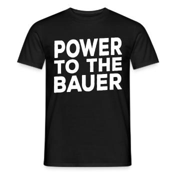 POWER TO THE BAUER - Men's T-Shirt - black - Front - AI Model Male 178 light (178cm)