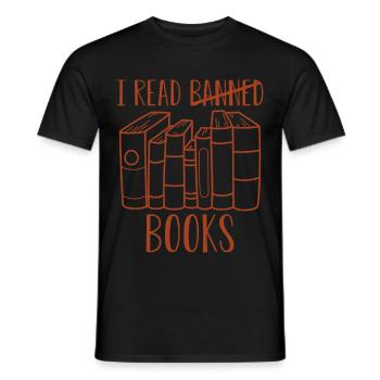 I Read Banned Books 37 - Men's T-Shirt - black - Front - AI Model Male 178 light (178cm)