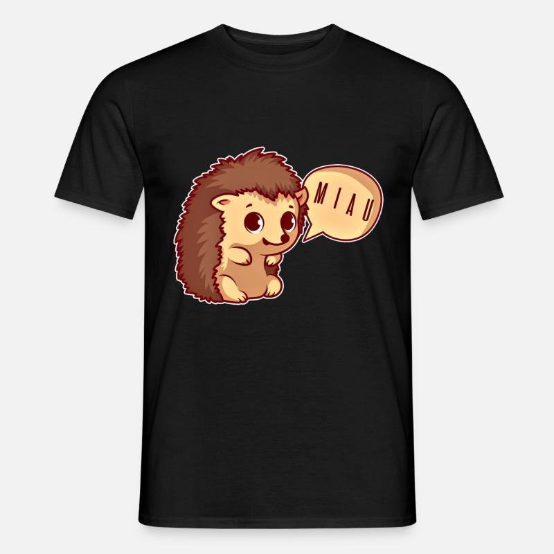 Süsser Igel der Miaut - Männer T-Shirt - Schwarz