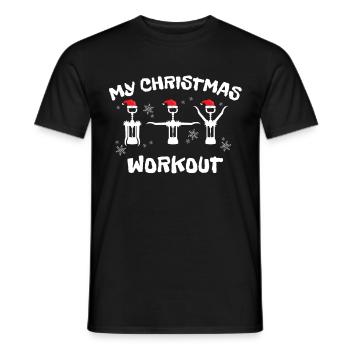 My Christmas Workout Winemaker Wine Red Gift - Men's T-Shirt - black - Front - AI Model Male 178 light (178cm)