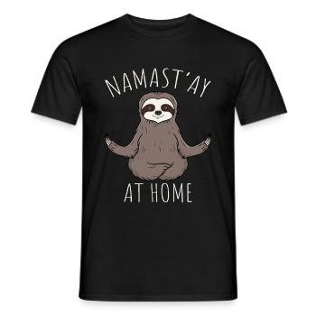 Sloth Namaste At Home Yoga Meditation Gift - Men's T-Shirt - black - Front - AI Model Male 178 light (178cm)