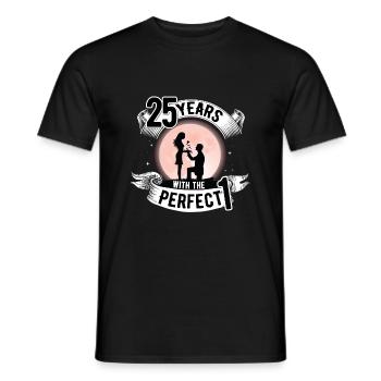 25 years with the perfect counterpart! - Men's T-Shirt - black - Front - AI Model Male 178 light (178cm)